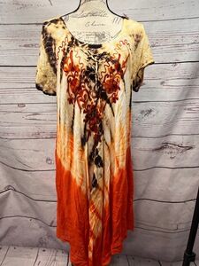 NWT Beach‎ By Exist Pullover Orange Brown Tan Cover Up Dress Free Size